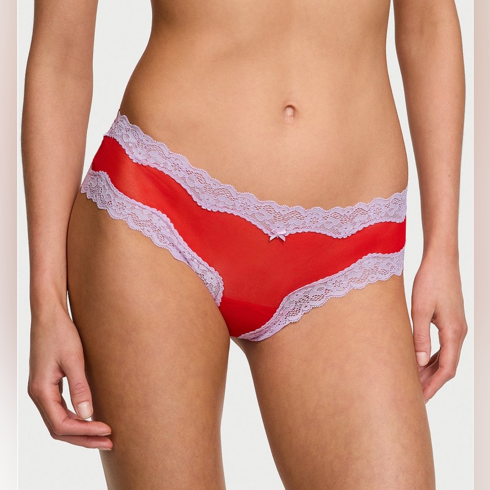 Victoria’s Secret Mesh Lace-Trim Cheeky Panty